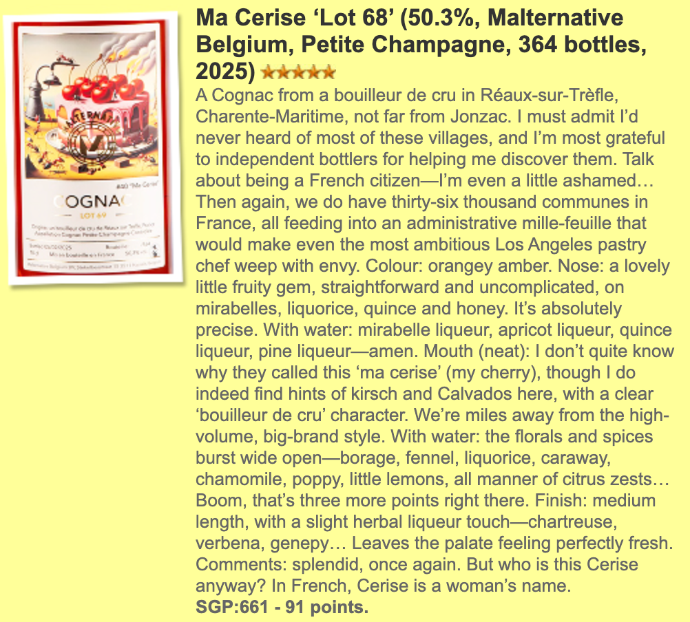 Cognac #40 "Ma Cerise" (Lot 69 PC) - 50,3% 70cl