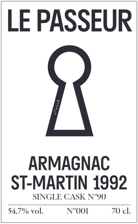 Armagnac Le Passeur - St Martin - 1992 (32 anni) - Cask #90 - 54.7% 70cl
