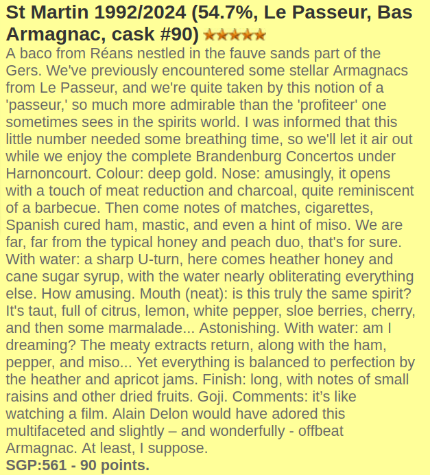 Armagnac Le Passeur - St Martin - 1992 (32 anni) - Cask #90 - 54.7% 70cl